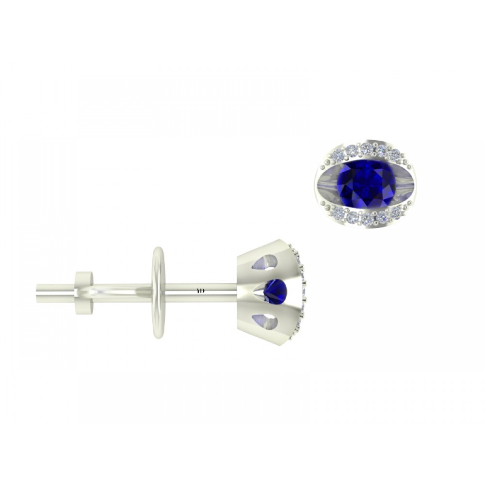 Сережки з сапфірами та діамантами "Blue Pearl"