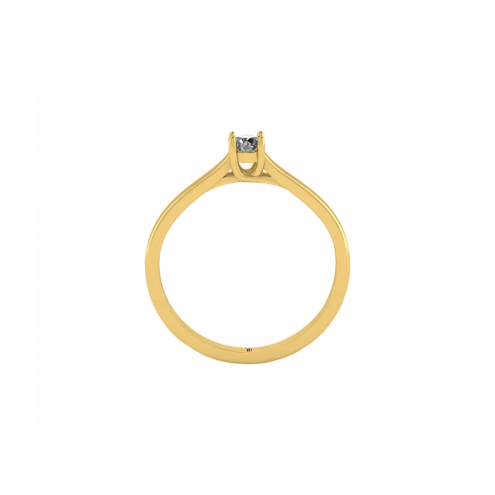 Каблучка для заручин із білого золота с центральним діамантом RYD007