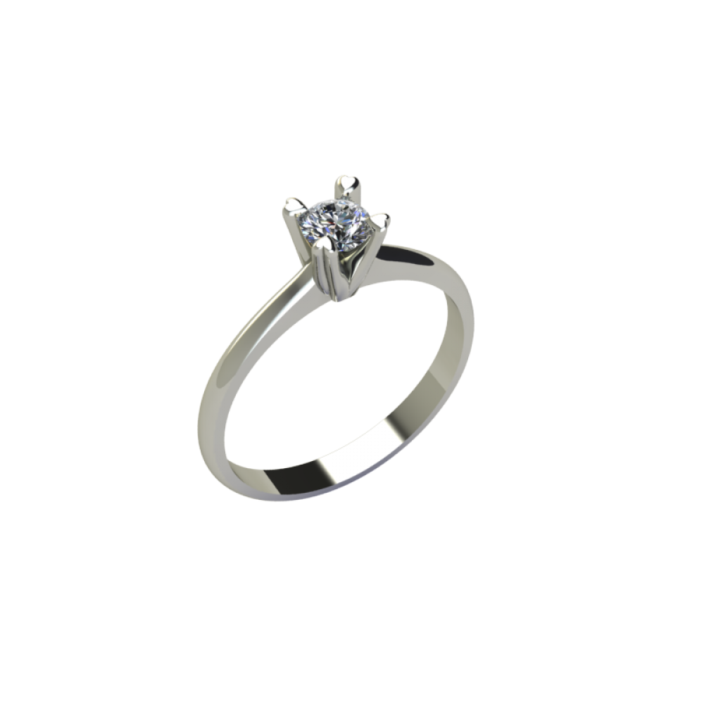 Кольцо для помолвки из золота с бриллиантом в сердечках "Hearts"