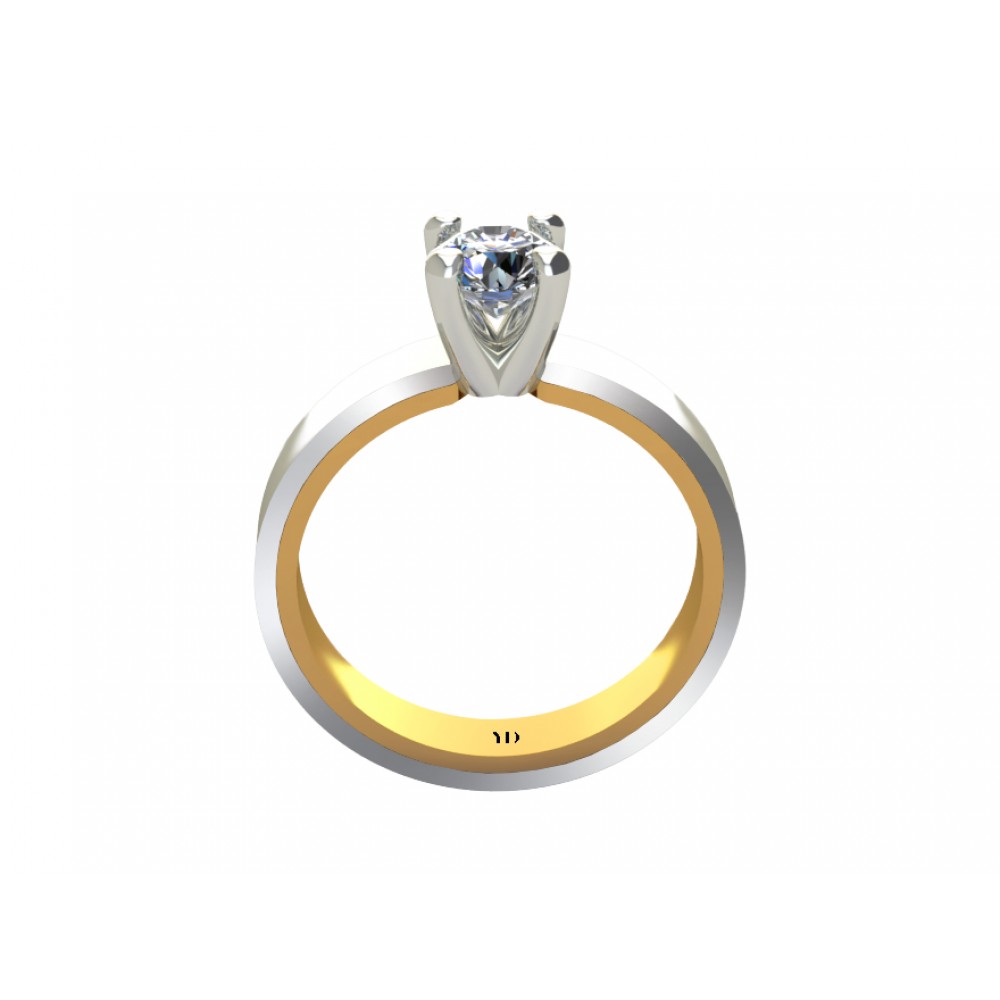 Каблучка для заручин з комбінованого золота з діамантом RYD014