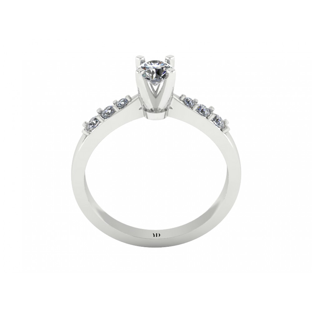 Кольцо для помолвки с бриллиантом и россыпью "Yes"
