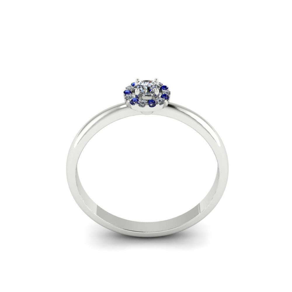 Кольцо для помолвки с бриллиантами и сапфирами "Helena"