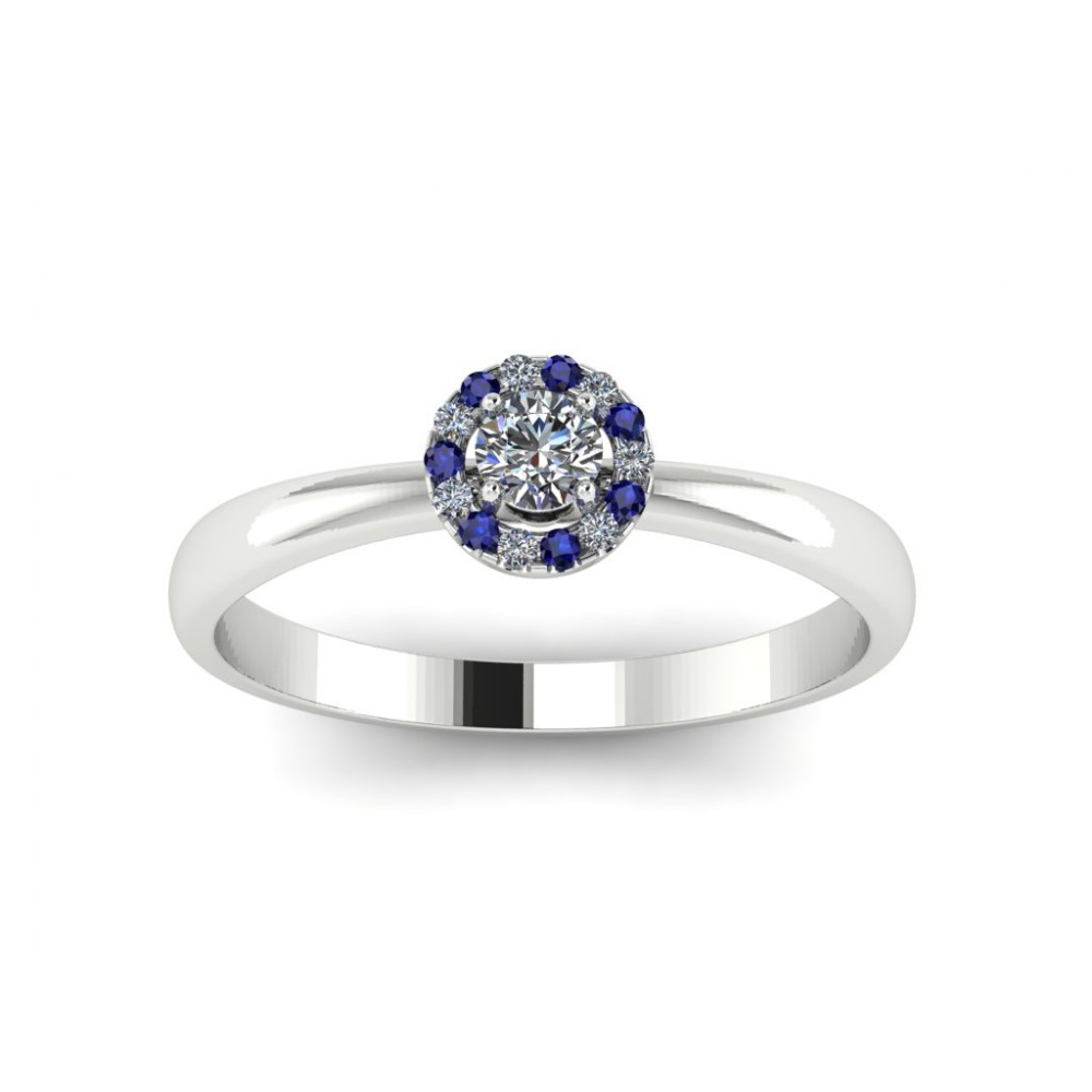 Кольцо для помолвки с бриллиантами и сапфирами "Helena"