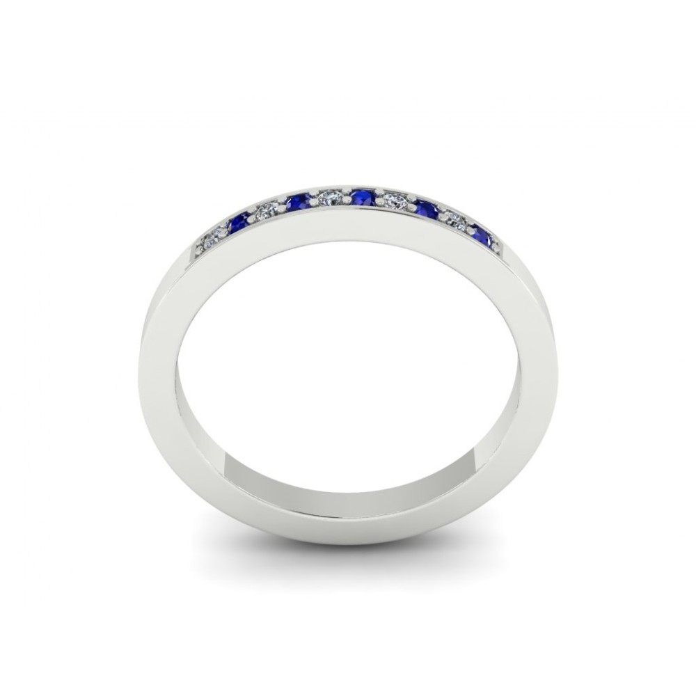 Помолвочное кольцо с сапфирами и бриллиантами "White and Blue"