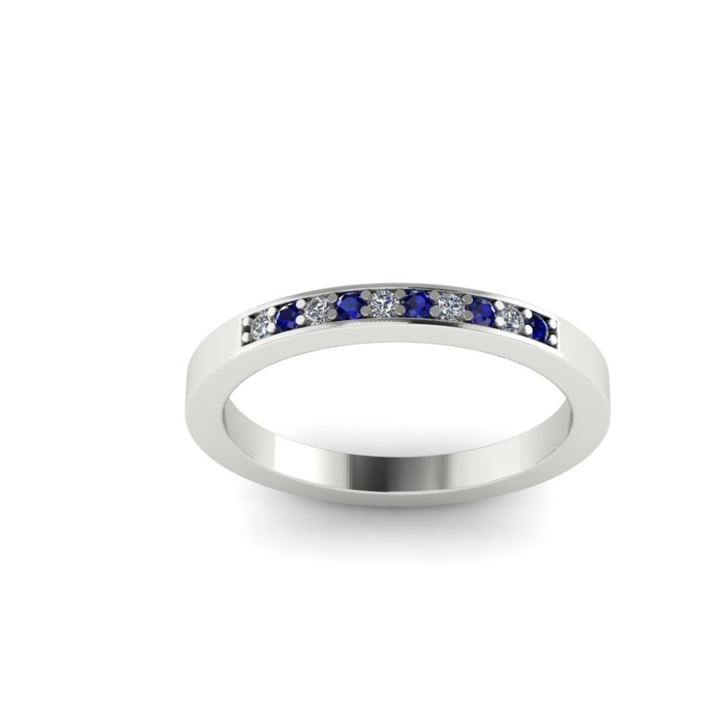 Помолвочное кольцо с сапфирами и бриллиантами "White and Blue"