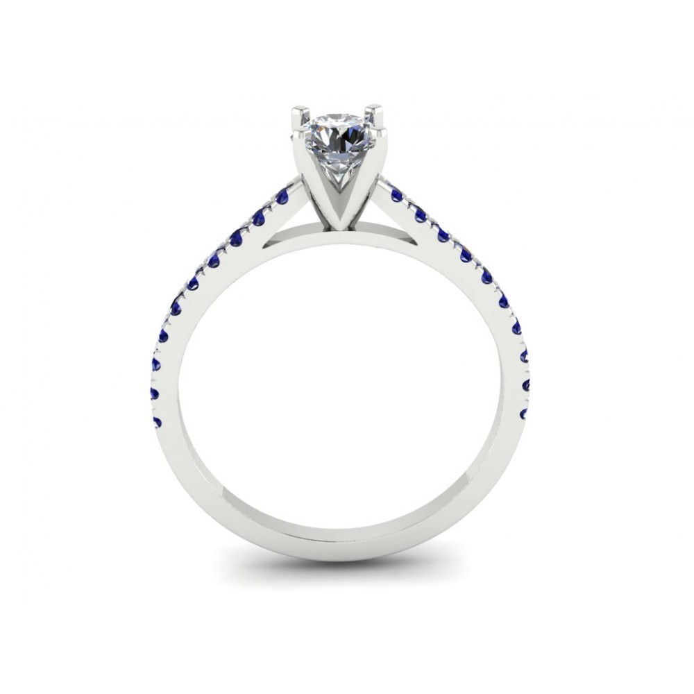 Кольцо для помолвки с бриллиантом и сапфирами "Goddess"