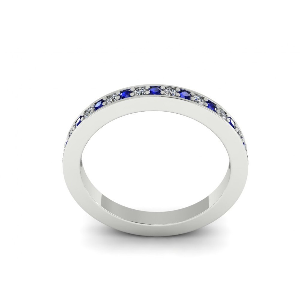 Кольцо для помолвки с бриллиантами и сапфирами "Victoria"