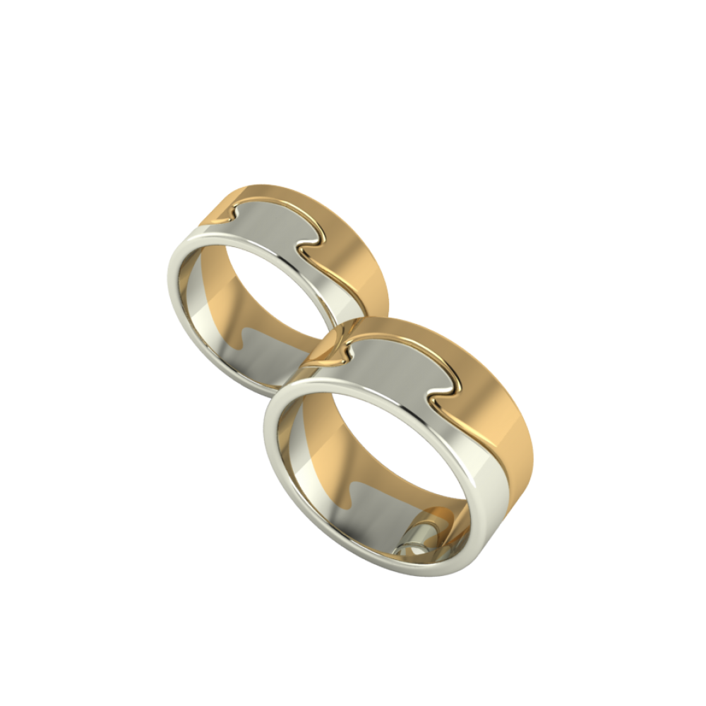 Обручальное кольцо из комбинированного золота "Magic"