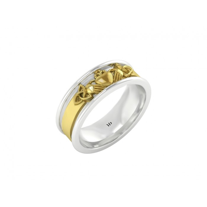 Обручальное кольцо из белого и желтого золота "Eva"