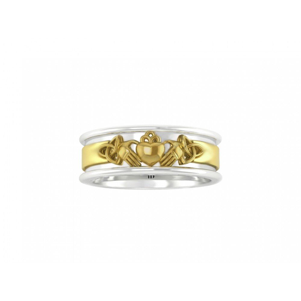 Обручальное кольцо из белого и желтого золота "Eva"