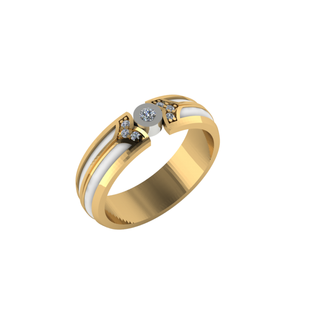 Обручальное кольцо из желтого золота с бриллиантами "Eliza"