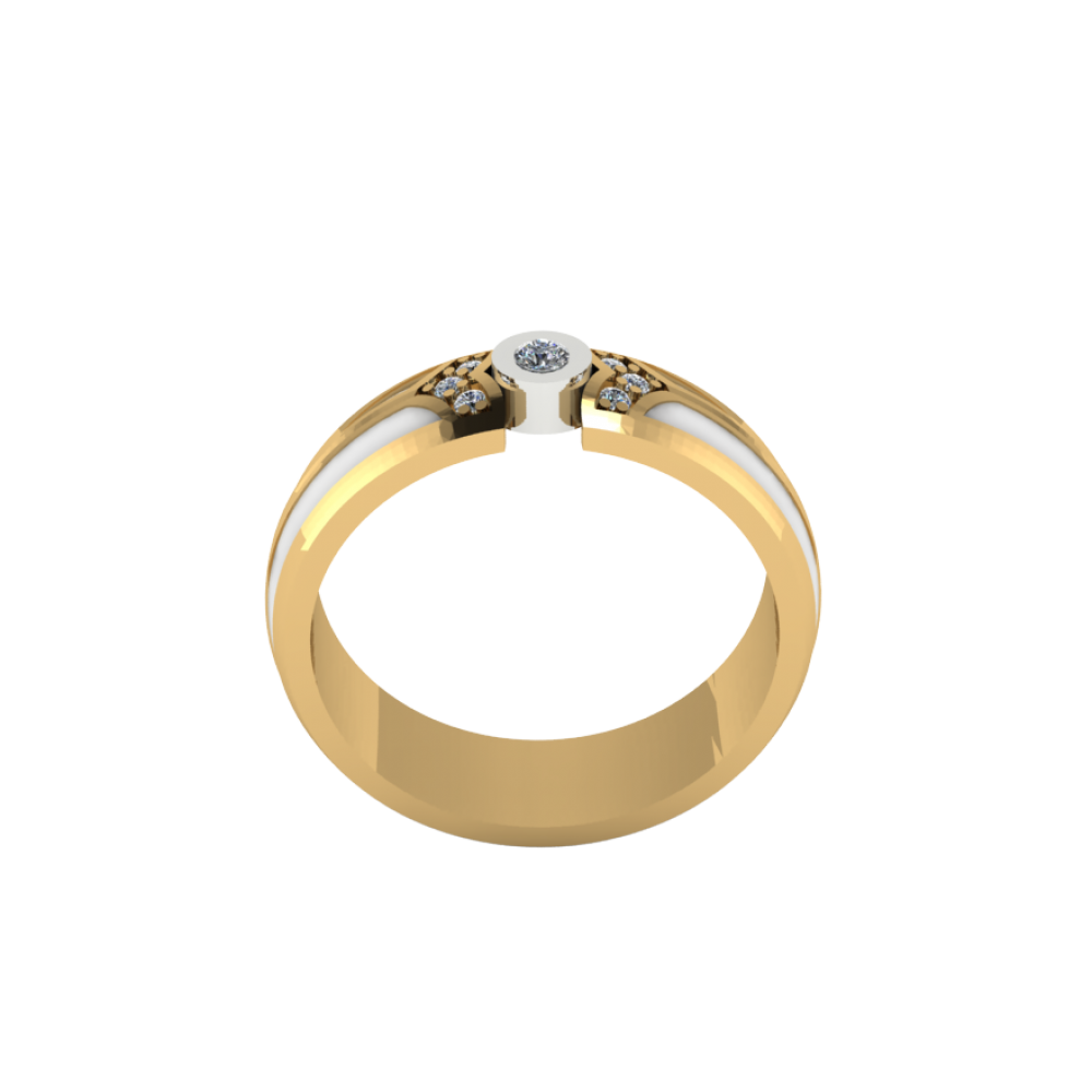 Обручальное кольцо из желтого золота с бриллиантами "Eliza"