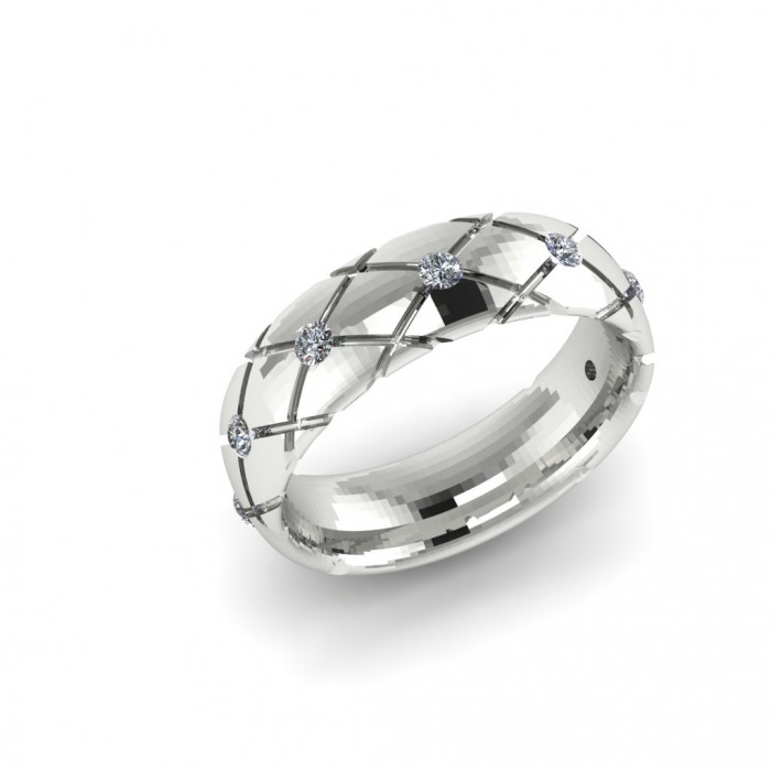Обручальное кольцо из белого золота с бриллиантами "Darsy"